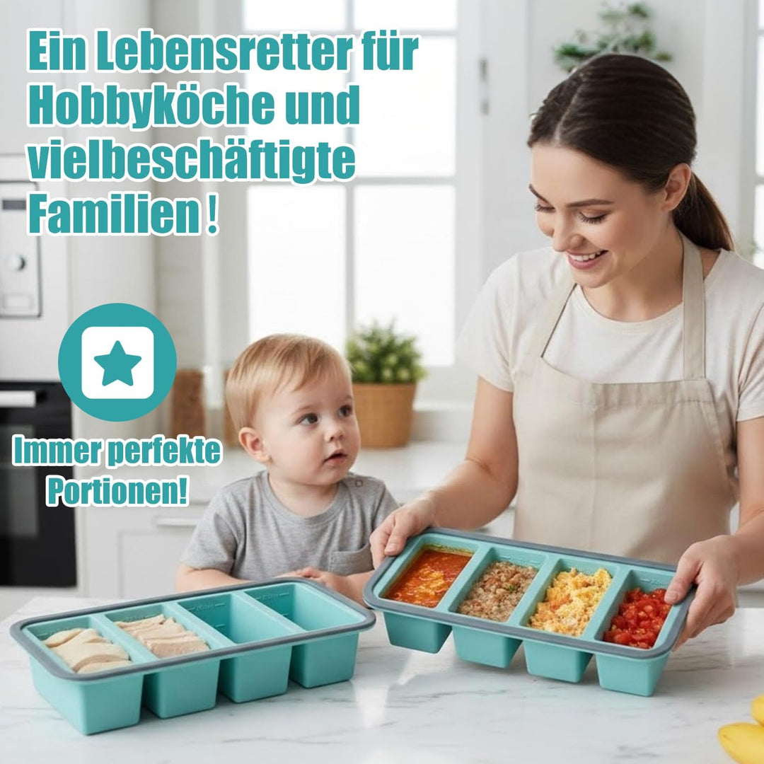 3 Stück Souper Cubes Set Silikon Gefrierform, 250ml & 500ml Fassungsvermögen Extra Grosse Einfrieren