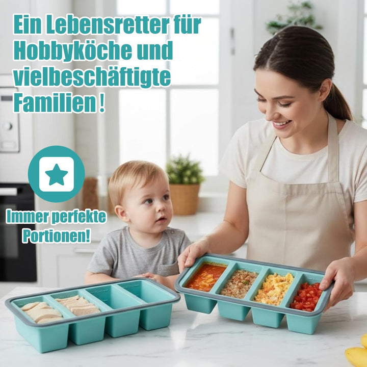 3 Stück Souper Cubes Set Silikon Gefrierform, 250ml & 500ml Fassungsvermögen Extra Grosse Einfrieren