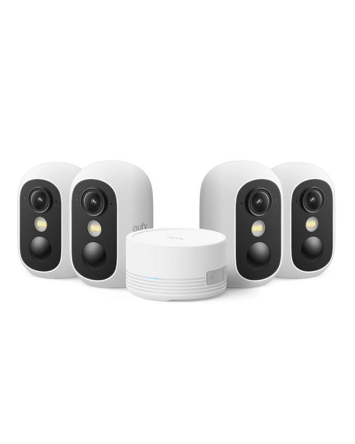 eufy Security eufyCam C35 4-Kamera-Set – Kabellose Überwachungskamera aussen & innen, magnetische Ha