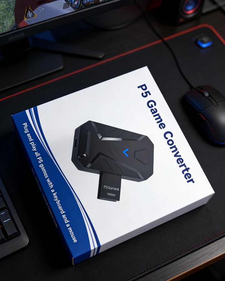 Joso Tastatur- und Mausadapter für PS5, 1000Hz Ultra-Low Lag Tastaturadapter mit P5 Allgemein zum Sp