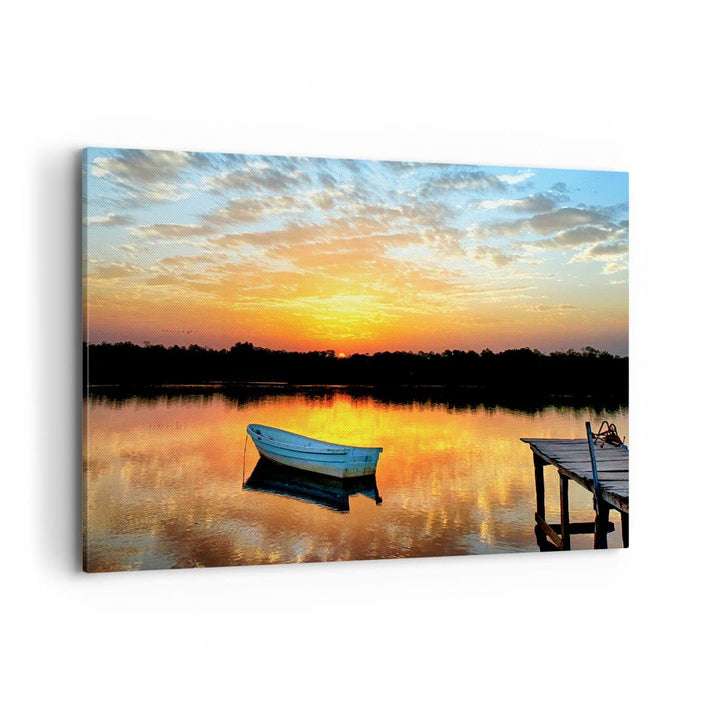 ARTTOR Bilder auf Leinwand 100x70cm Leinwandbild Landschaft Sommer Meer Gross Wanddeko Bild Schlafzi