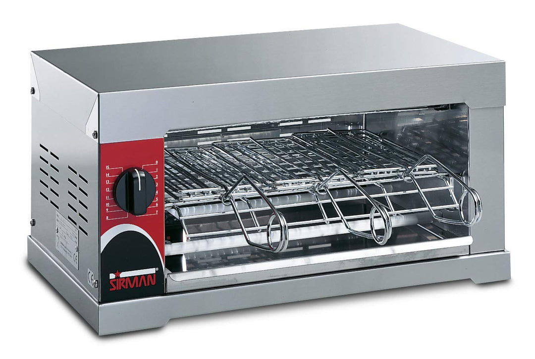 SIRMAN | 6Q Professioneller Quarz-Toaster mit Umschalter 2400 Watt | komplett aus Edelstahl | Umscha