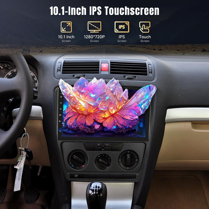 [4+64GB] Autoradio Carplay für Skoda Octavia (2004-2014), 10,1-Zoll Touchscreen Autoradio Android 13