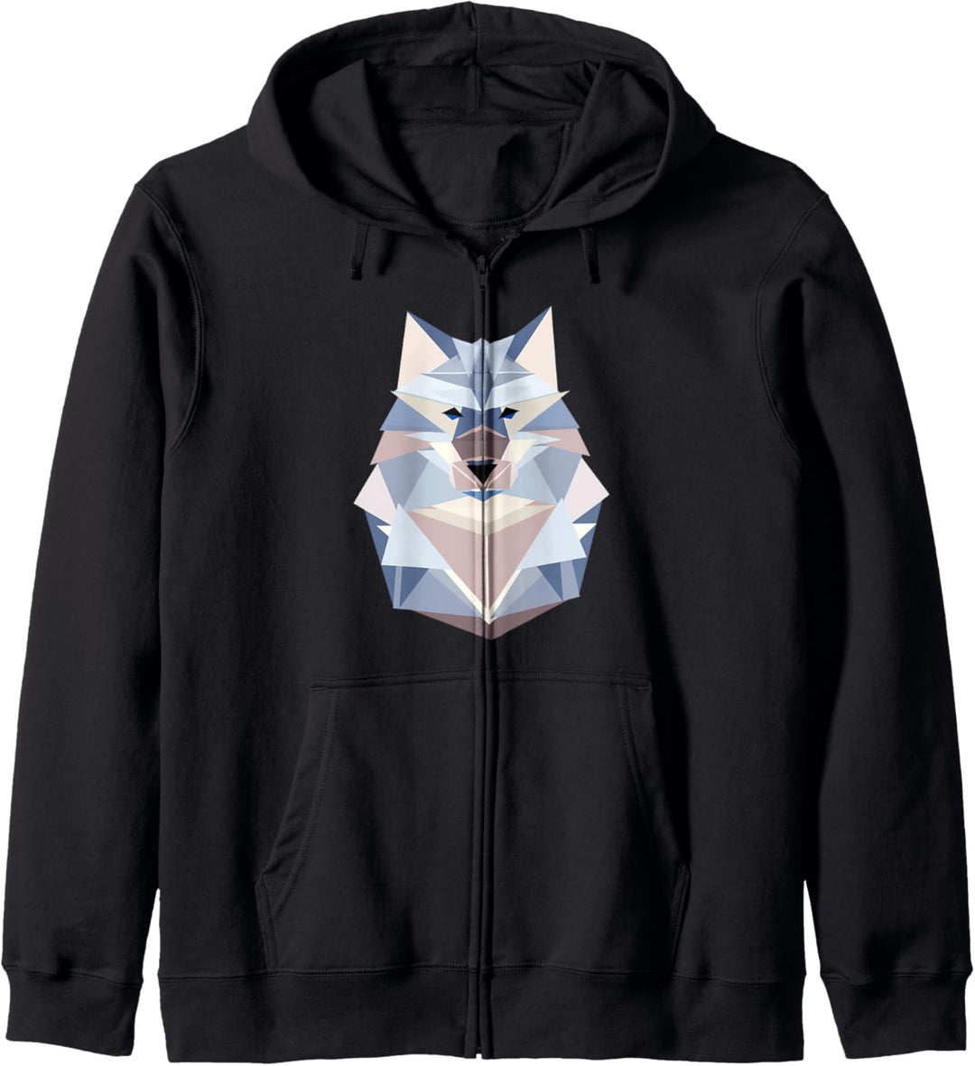 Wolf Polygon Geometrie Wald Tier Minimalismus Dreieck Muster Kapuzenjacke