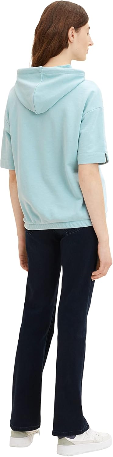 TOM TAILOR Damen Sweater mit Print XXS 30463 - Dusty Mint Blue, XXS 30463 - Dusty Mint Blue