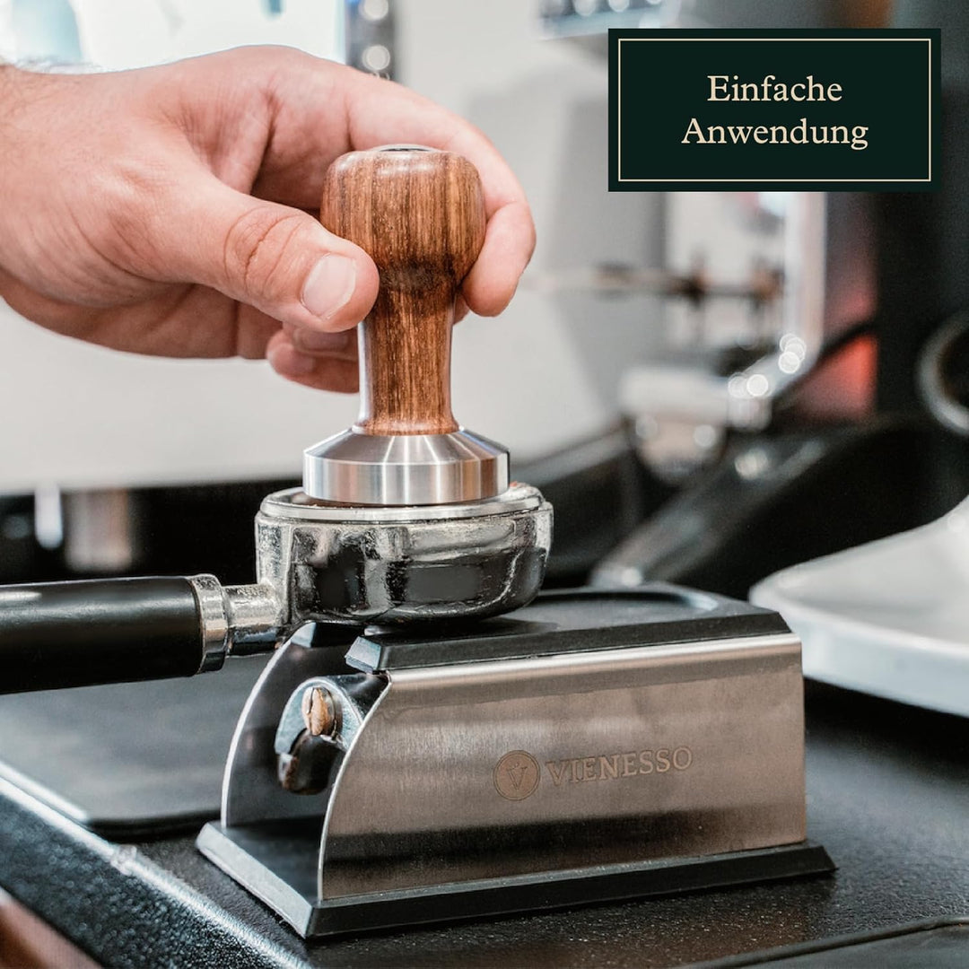 Erstklassige Tamperstation aus Edelstahl und Silikon - die perfekte Tamping-Station für alle Grössen
