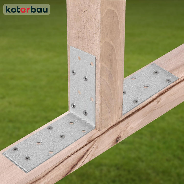 KOTARBAU 100er Set Winkelverbinder 75 x 75 x 40 mm Verzinkt Stahl Bauwinkel Montagelöcher Möbelwinke