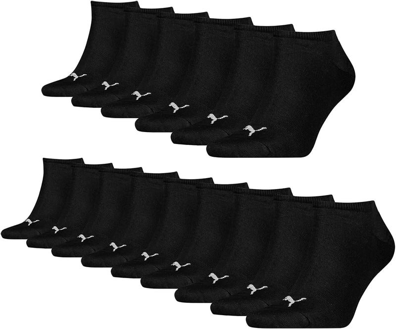 PUMA unisex Sneaker Socken Kurzsocken Sportsocken 261080001 15 Paar, Farbe:Schwarz, Menge:15 Paar (5