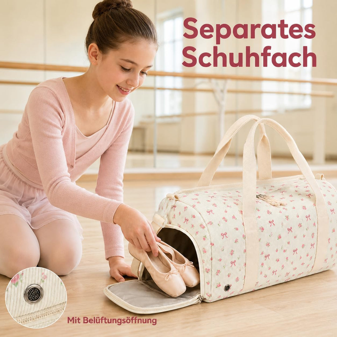 Sporttasche Kinder Schwimmtasche Jungen Damen mit Schuhfach und Nassfach Badetasche Teenager Kleine