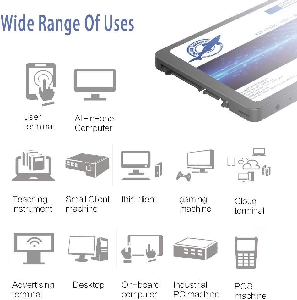 Dogfish SSD 250GB SATA3 2.5 Inch Unidad de Estado sólido incorporada 7MM Height MLC TLC High Speed (