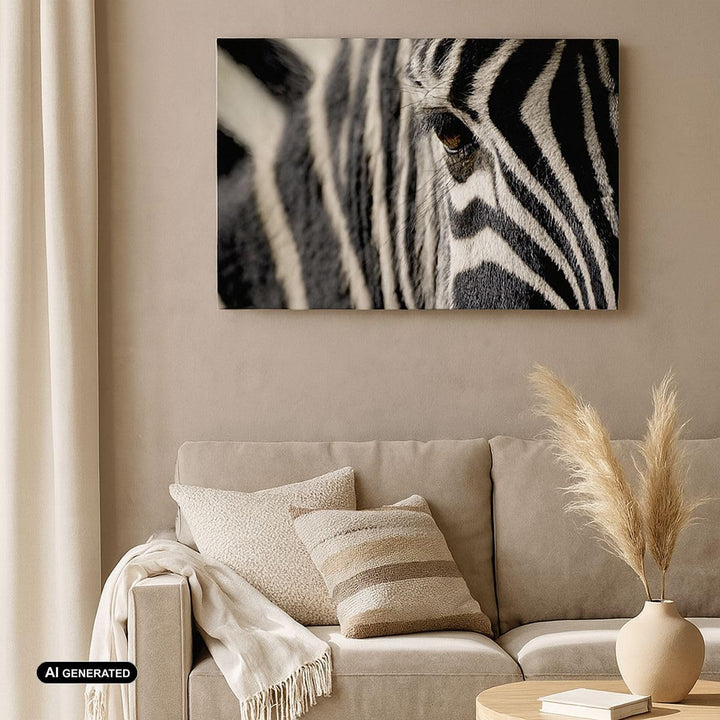 Bilder auf Leinwand Zebra Streifen Tierwelt Safari Leinwandbild 70x50cm Wandbilder Dekoration Wohnzi