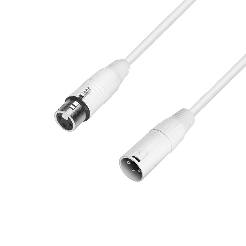 Adam Hall Cables 4 STAR MMF 1500 SNOW - Mikrofonkabel, 3-Pol XLR male auf 3-Pol XLR female, weiss, 1