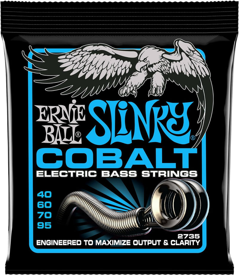 Ernie Ball Extra Slinky Cobalt E-Bass-Saiten, Stärke 40–95 Extra (40-95) 4-Saiter, Extra (40-95) 4-S