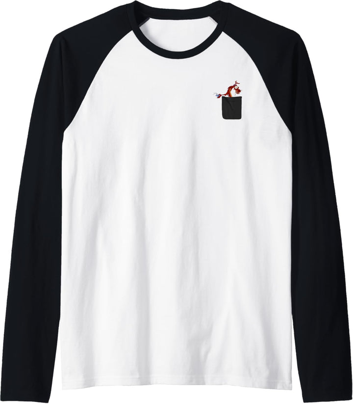 Disney Mulan Mushu And Cri-Kee Pocket Raglan