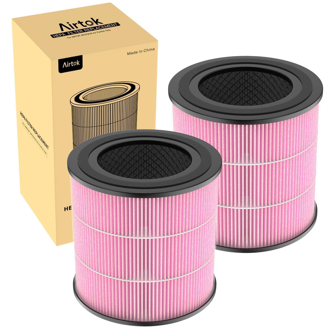 AIRTOK Luftreiniger AP0601 Ersatzfilter 2er Set, 4-Stufiges Filtersystem, H13 True HEPA Filter (Nur