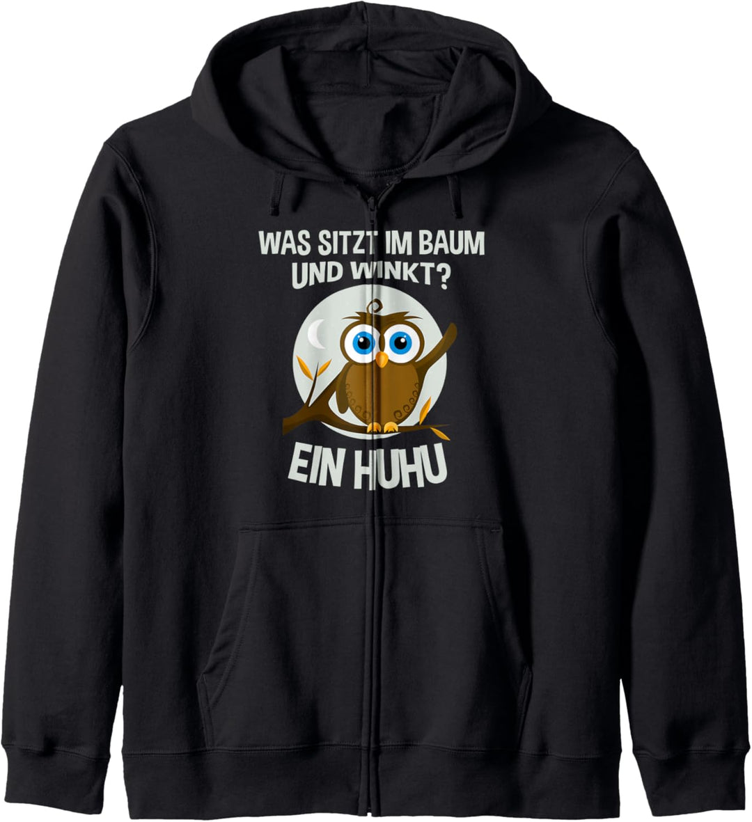 Was sitzt im Baum und winkt? Huhu Witzig Eule Tier Eulen Uhu Kapuzenjacke