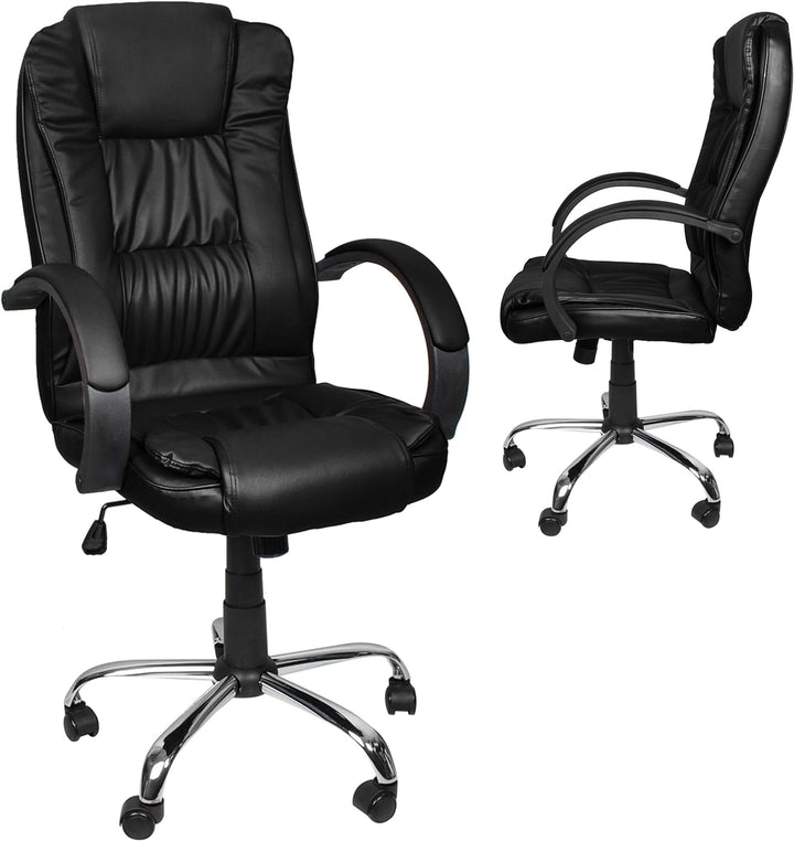 MALATEC Bequeme Bürostuhl Chefsessel Drehstuhl Ergonomischer Schreibtischstuhl mit Kunstlederbezug S