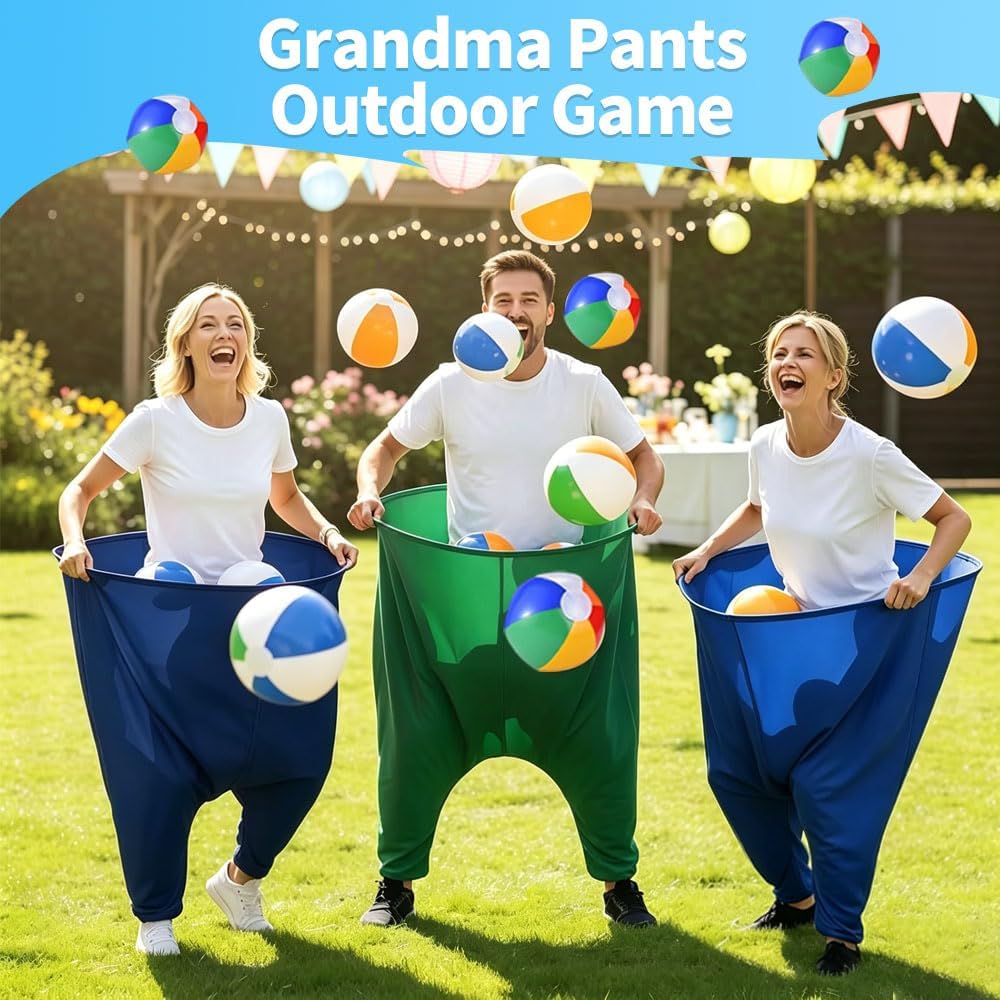 2 Stück Granny Pants Yard Game, Granny Pants Wurfspiel mit 12 Bällen und 1 Ballonpumpe, Granny Pants