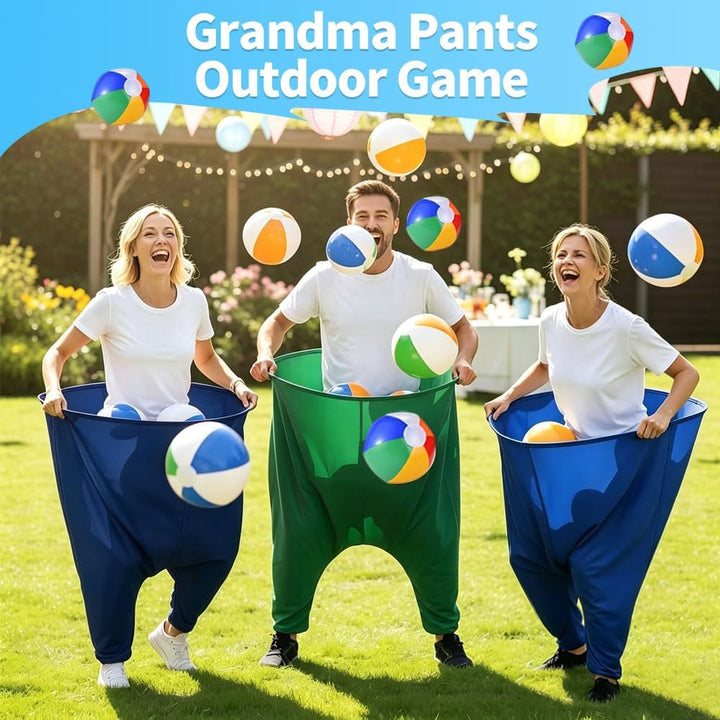 2 Stück Granny Pants Yard Game, Granny Pants Wurfspiel mit 12 Bällen und 1 Ballonpumpe, Granny Pants