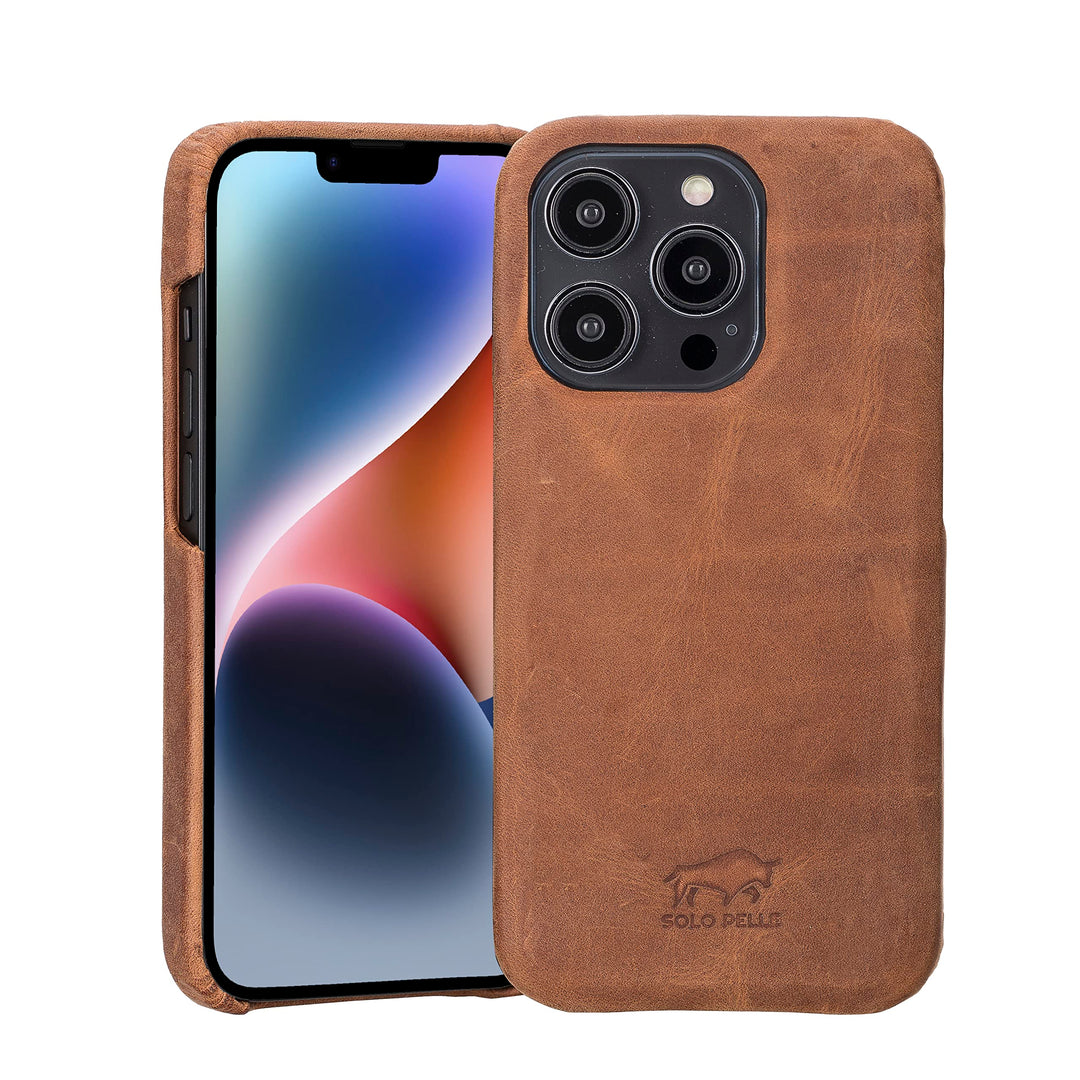 Solo Pelle Lederhülle für das iPhone 14 Pro in 6.1 Zoll Princeton Case Leder Hülle Ledertasche Backc
