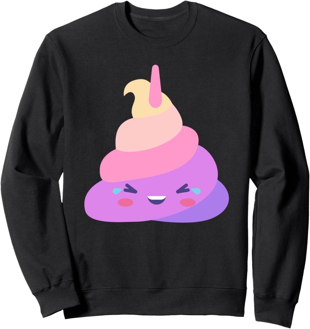 Happy Unicorn Poop Face Smiling LOL Laughing Crying Rainbow Sweatshirt