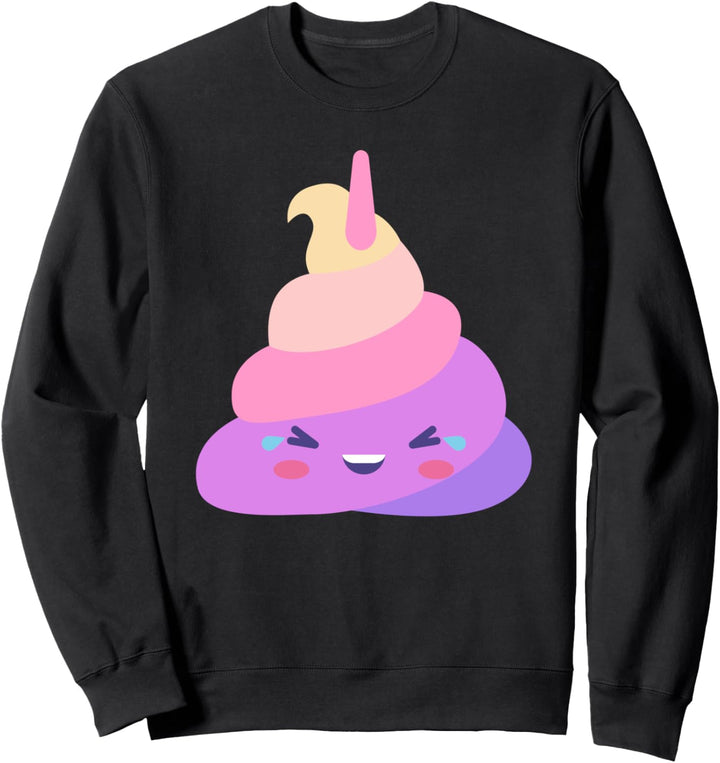 Happy Unicorn Poop Face Smiling LOL Laughing Crying Rainbow Sweatshirt