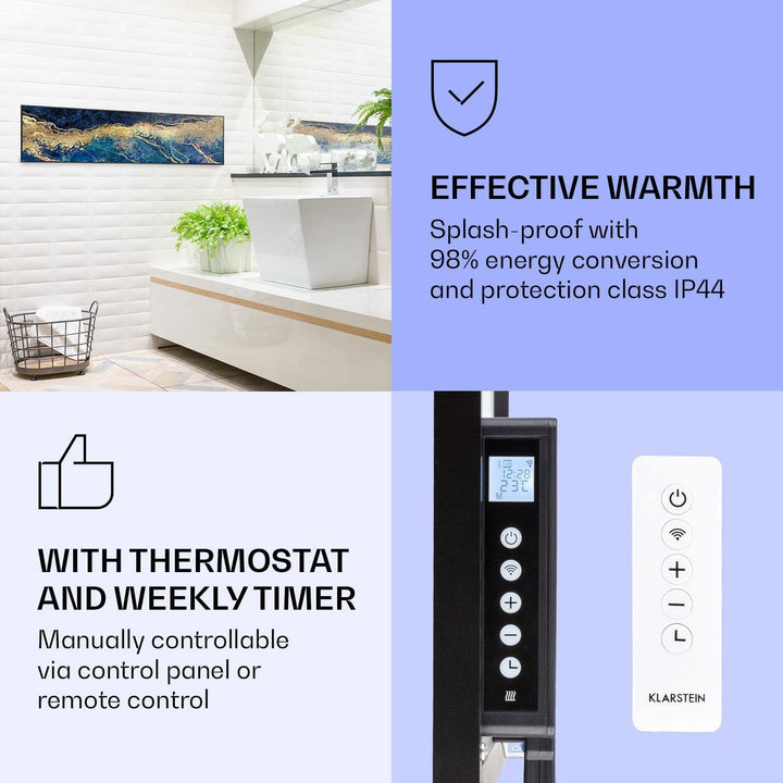 Klarstein Infrarotheizung mit Thermostat, 350W Elektroheizung, Smart Home Bild-Infrarotheizung zur W