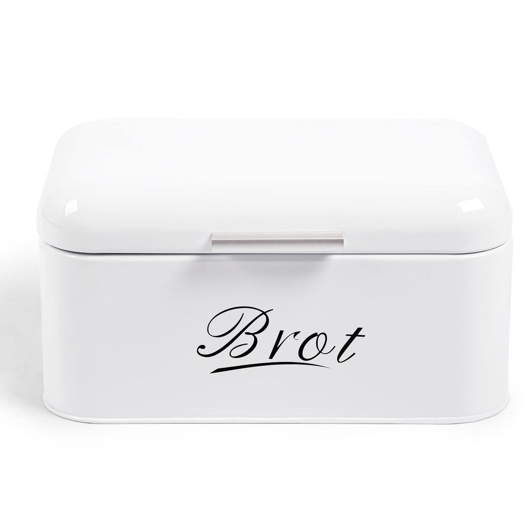 Theo&Cleo Brotkasten mit Deckel, Grosser Knäckebrot Box aus Metall, Brotaufbewahrungsbox Bread box,