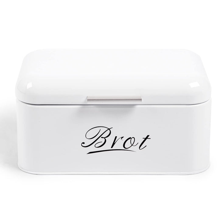 Theo&Cleo Brotkasten mit Deckel, Grosser Knäckebrot Box aus Metall, Brotaufbewahrungsbox Bread box,