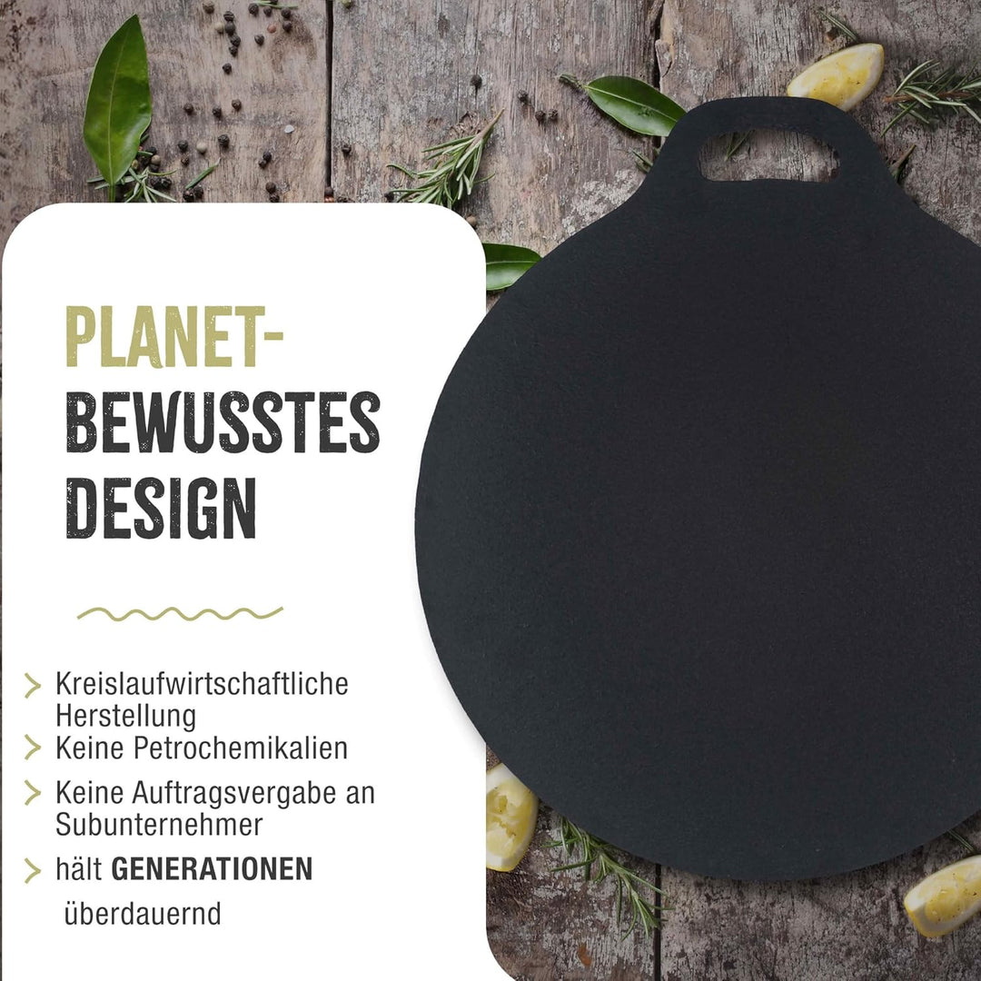 Victoria Grillplatte Gusseisen, Induktion Budare Dosa Pfanne 38cm für Pizza, Crepes, Feuer, Ofen, Gl
