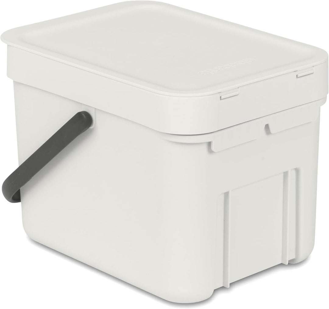 Brabantia - Sort & Go Abfallbehälter 6L - Kleiner Recyclingbehälter - Tragegriff - Pflegeleicht - Fü