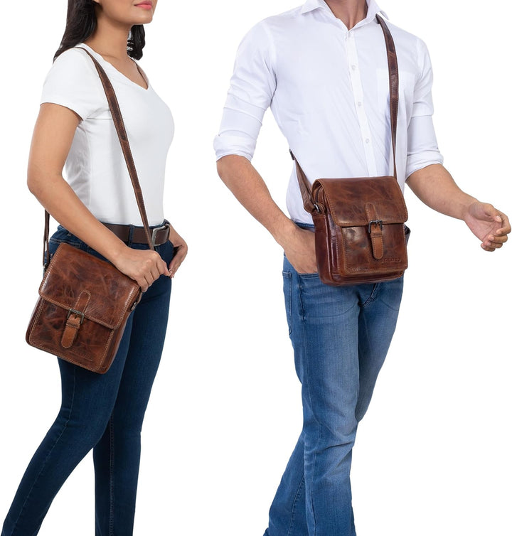 STILORD 'Martinez' Kleine Umhängetasche Herren Leder Vintage Messenger Bag klein für 9,7 Zoll iPad T