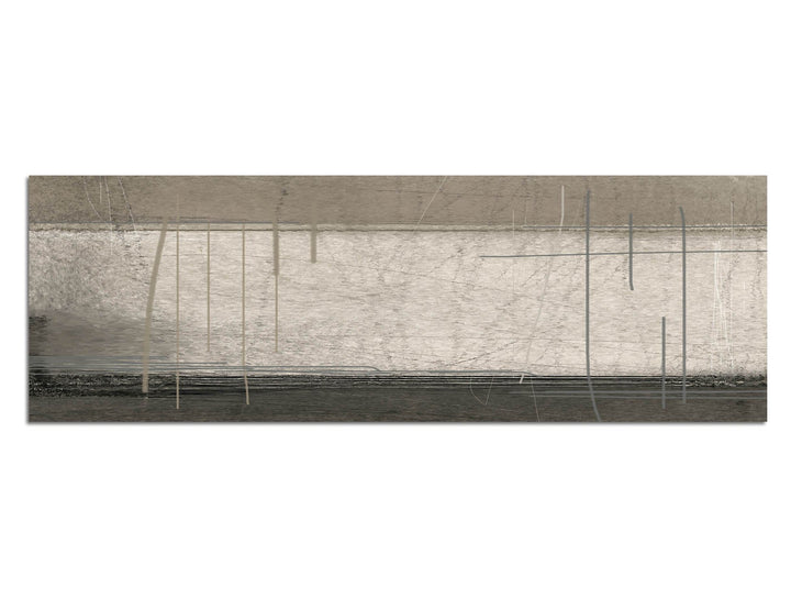Paul Sinus Art Panoramabild auf Leinwand und Keilrahmen 150x50cm Malerei Kunst abstrakt beige braun