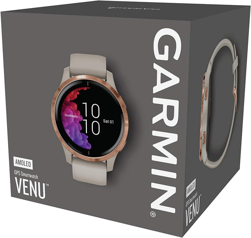 Garmin venu – wasserdichte GPS-Fitness-Smartwatch mit AMOLED Display, Trainingsplänen & animierten Ü