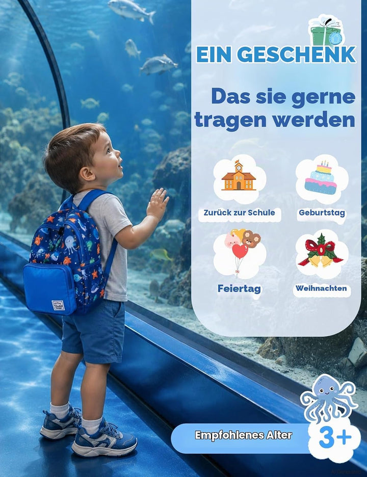VASCHY Kinderrucksack, leicht, Schulranzen, Mädchen, Jungen, Grundschule, Kindergarten, 4 – 6 Jahre,