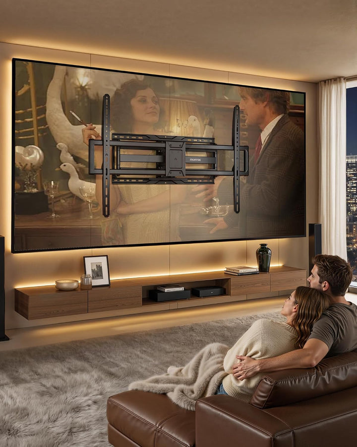 monTEK TV Wandhalterung für 50-100 Zoll Fernseher bis 75 kg, Schwenkbar Neigbar Wandhalterung Fernse