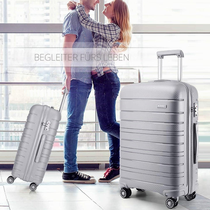 Kono Zwillingsrollen Reisekoffer TSA-Schloss 65cm Trolley Koffer Polypropylen Hartschale Rollkoffer 