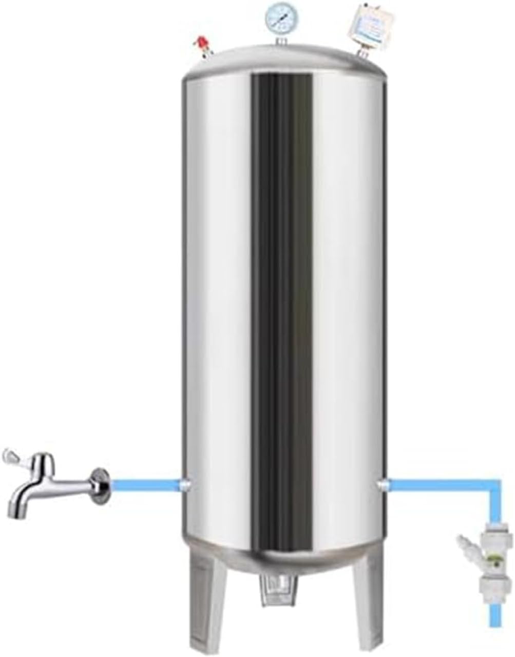 Edelstahl-Druckbehälter für Wasserbrunnen grosser vertikaler Wasserspeicher Turm 60–700 l, automatis