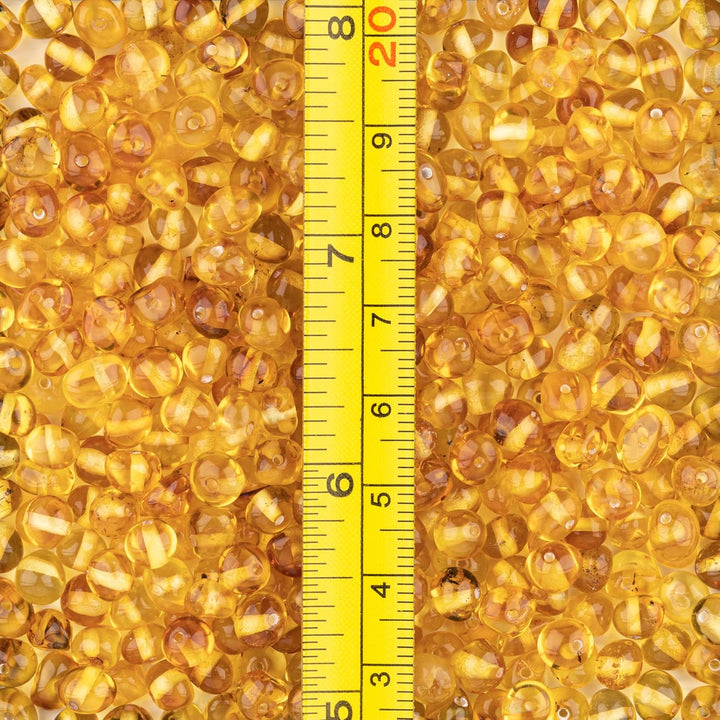 Bernstein Perlen im Barock-Stil - Poliert und Roh 100% Naturliche Baltischen Harz Stein 5–6 mm Lose