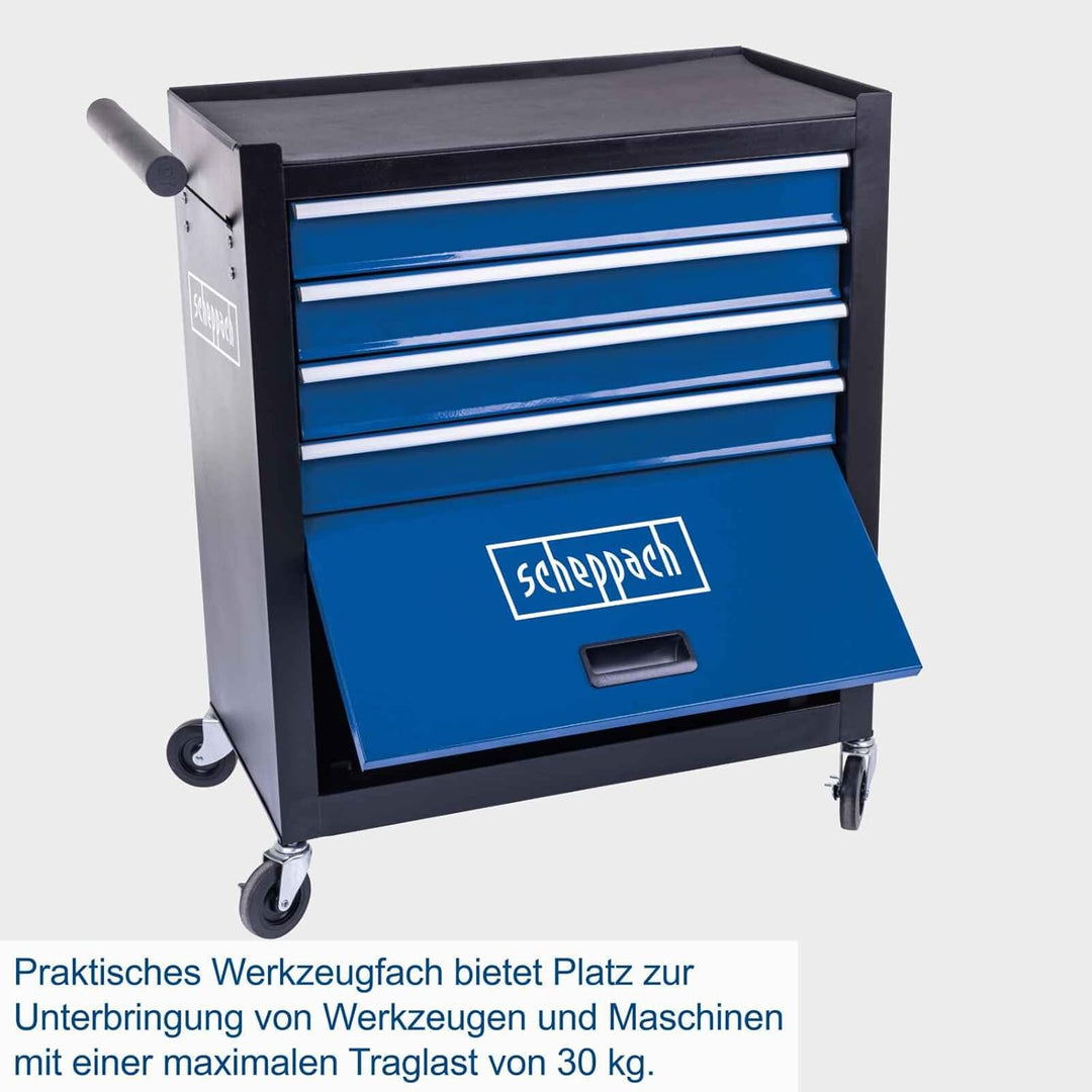 Scheppach Werkstattwagen ohne Werkzeug TW1300 Werkzeugkiste leer | bis max. 120 kg belastbar | 695 x