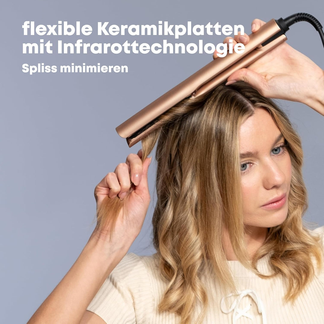 REVAMP Dynamic Radiance Straight & Style Ionen Glätteisen Keramik - extra lange Platten für One-Stro