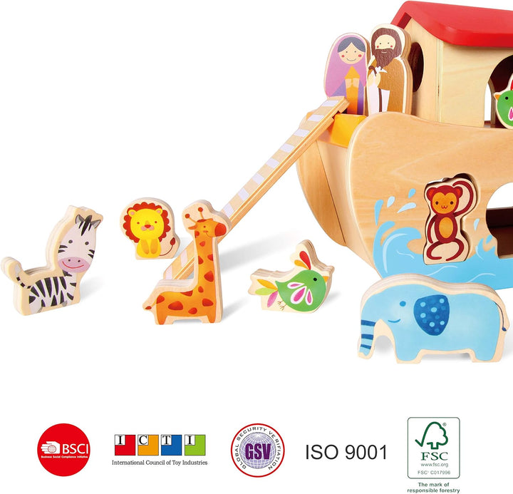 Steckspiel Arche Noah Holz Steckspielzeug Steckpuzzle Lernspielzeug Motorik Kind