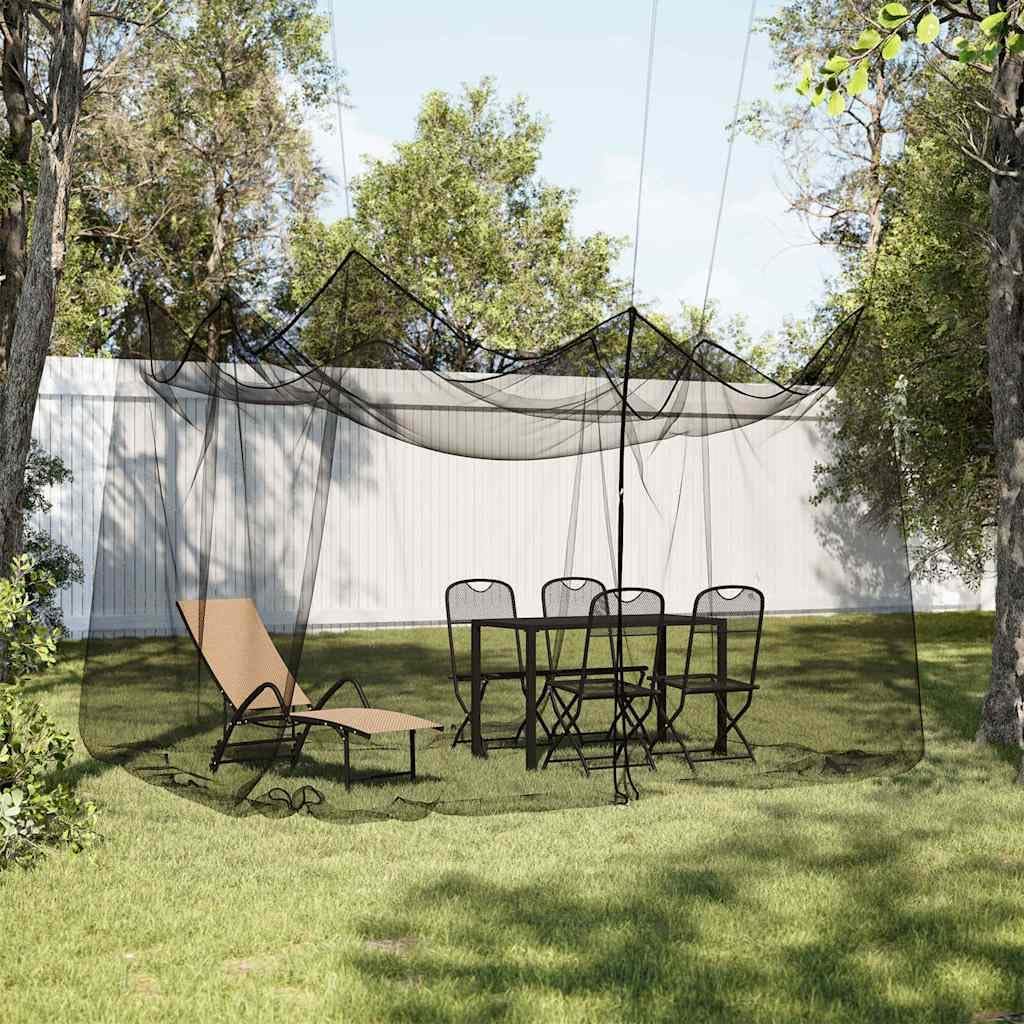 vidaXL Moskitonetz für den Aussenbereich 220 Maschen Schwarz 300x300x250 cm, Moskito Netz, faltbares