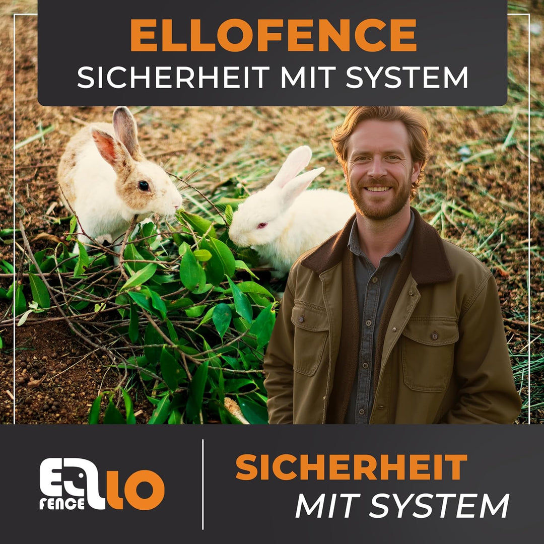 Weidezaun Kleintier Set - Starkes 230V Weidezaungerät, 12m elektrifizierbares Netz, Erdung & Zaunprü