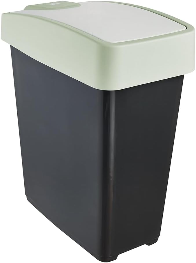 keeeper magne Premium Abfallbehälter mit Flip-Deckel, Soft Touch, 25 l, 39,5 x 24 x 47,5 cm, Grün (S