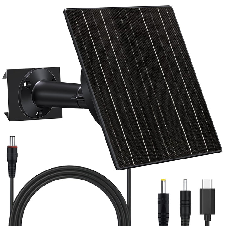 VUEBEE Solarpanel für Überwachungskamera & Wildkamera, 10W Solarmodul mit 5V/12V einstellbarer Ausga