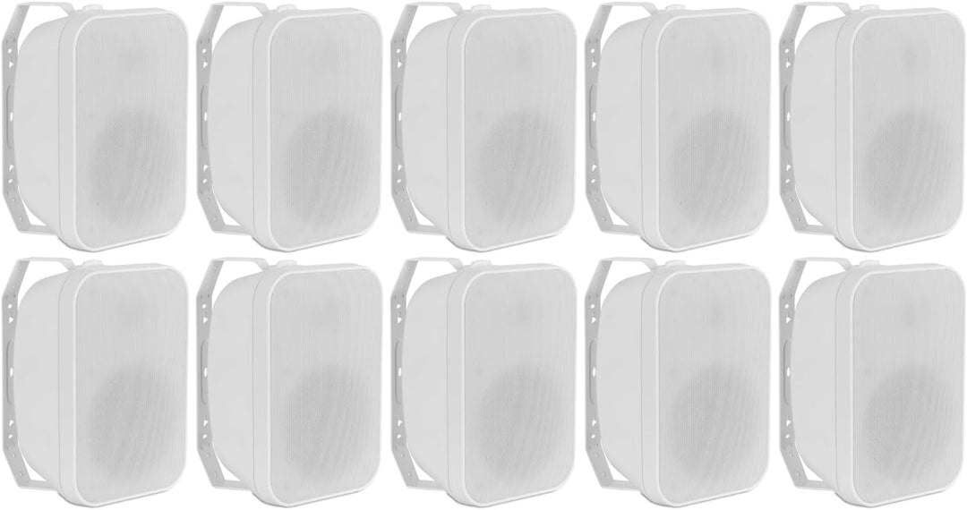 McGrey OLS-651WH Outdoor-Lautsprecher 10x Set - Zwei-Wege-System - IP56 - Für Restaurant, Biergarten