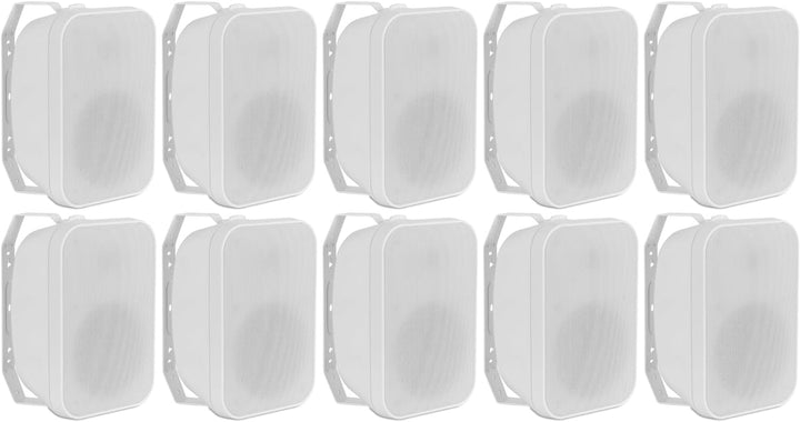 McGrey OLS-651WH Outdoor-Lautsprecher 10x Set - Zwei-Wege-System - IP56 - Für Restaurant, Biergarten