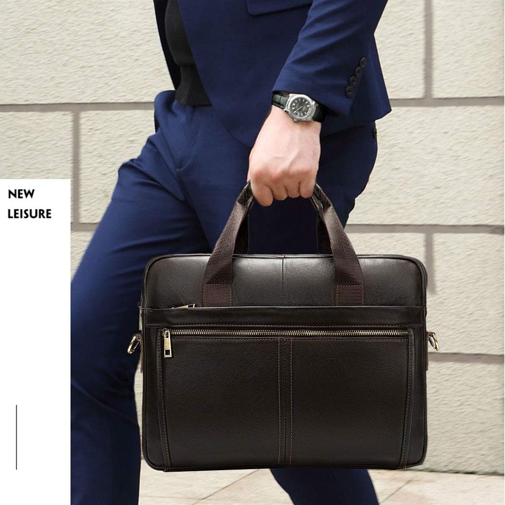 BAIGIO Aktentasche Herren Leder Laptoptasche Handtasche Business Umhängetasche 14 Zoll Vintage Leder