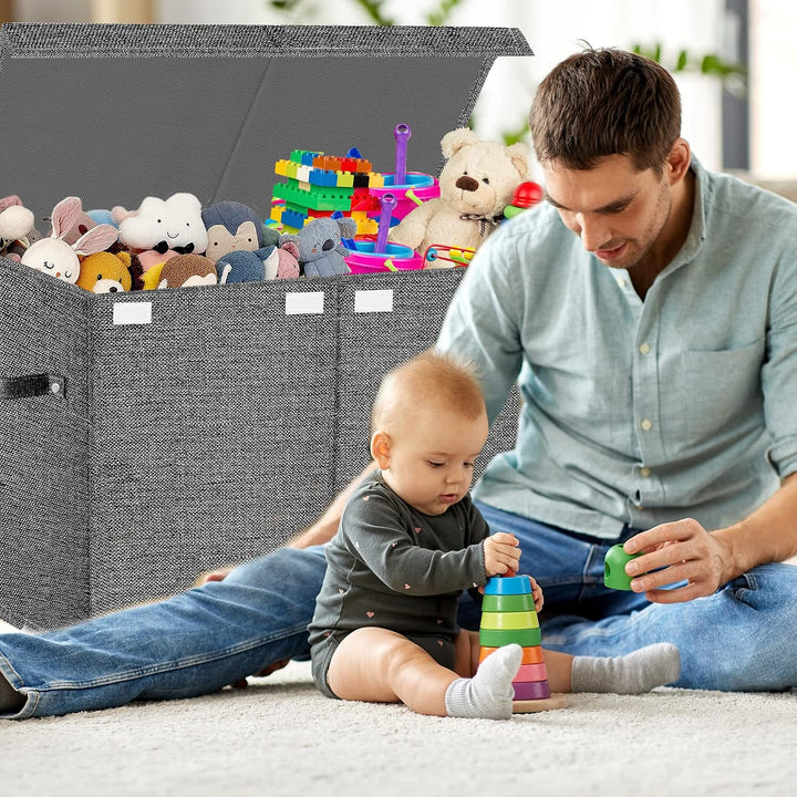 VERONLY Aufbewahrungsbox Spielzeugkiste mit Deckel Kinder - Aufbewahrungskiste 83L Faltbar Aufbewahr